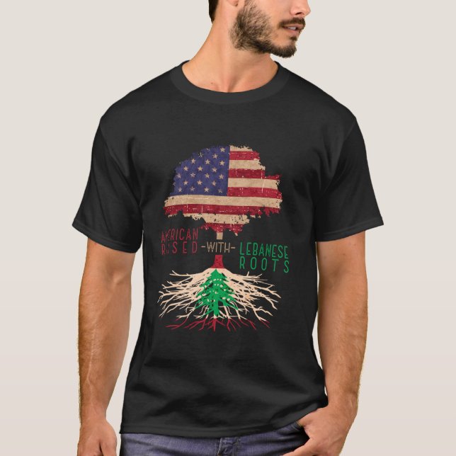 Camiseta Estados Unidos con raíces libanesas Líbano (Anverso)