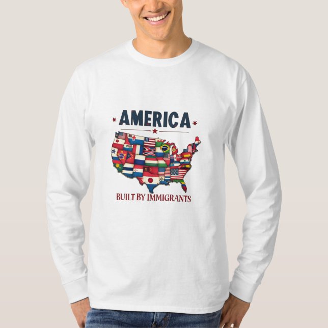 Camiseta Estados Unidos construido por inmigrantes patriota (Anverso)