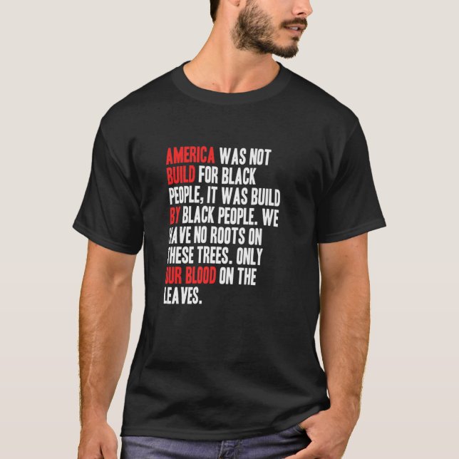 Camiseta Estados Unidos construye su sangre negra de Estado (Anverso)