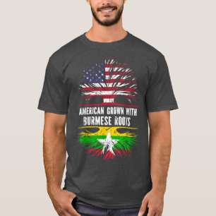 Camiseta Estados Unidos crece con raíces birmanas bandera d