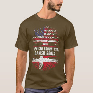 Camiseta Estados Unidos crece con raíces danesas Bandera Es