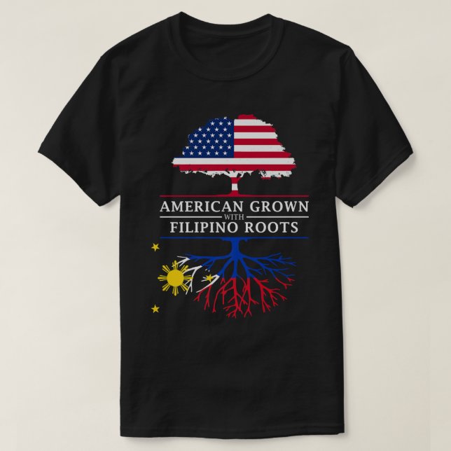 Camiseta Estados Unidos crece con raíces filipinas Filipina (Diseño del anverso)