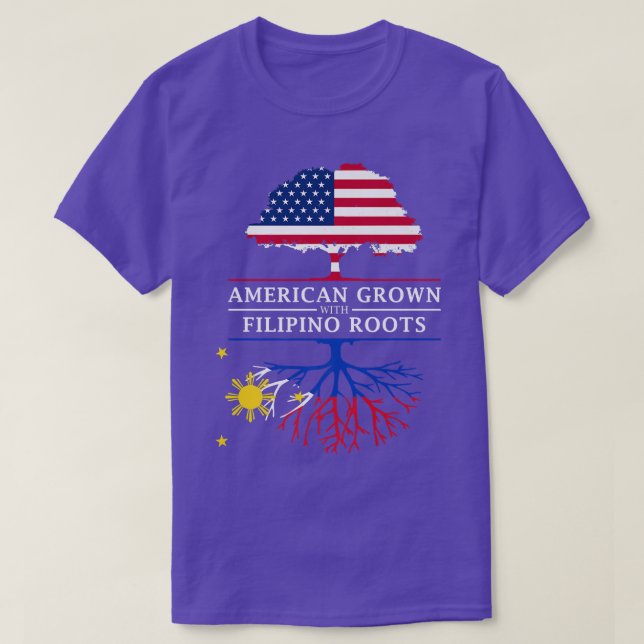 Camiseta Estados Unidos crece con raíces filipinas Filipina (Diseño del anverso)
