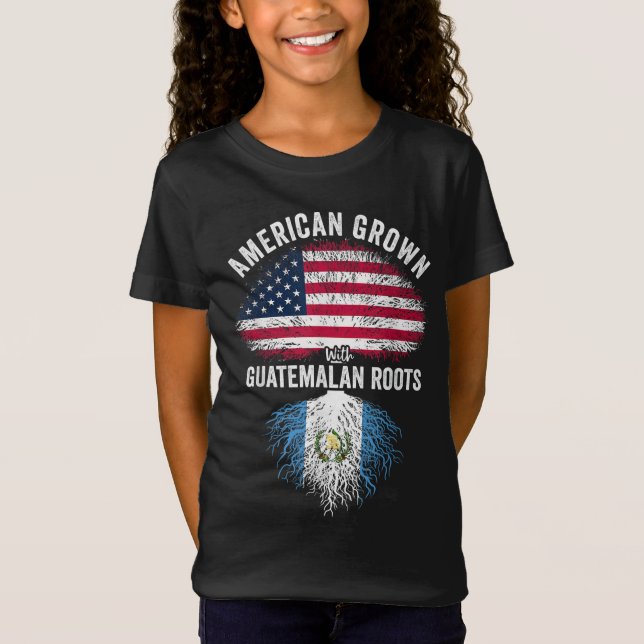 Camiseta Estados Unidos crece con raíces guatemaltecas (Anverso)