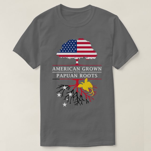 Camiseta Estados Unidos crece con raíces guineanas Papúa Nu (Diseño del anverso)