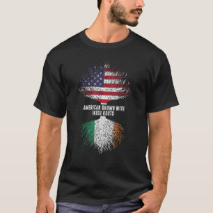 Camiseta Estados Unidos crece con raíces irlandesas bandera