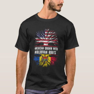 Camiseta Estados Unidos crece con raíces moldavas bandera 