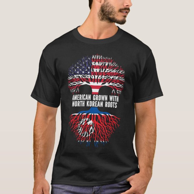 Camiseta Estados Unidos crece con raíces norcoreanas bander (Anverso)