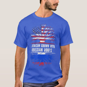 Camiseta Estados Unidos crece con raíces rusas Bandera de E
