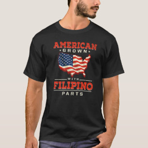 Camiseta Estados Unidos creció con partes filipinas patriót