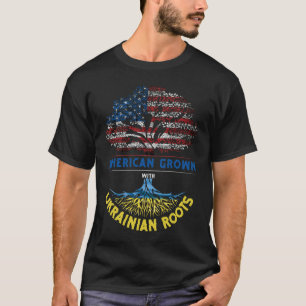 Camiseta Estados Unidos cultivó raíces ucranianas bandera d