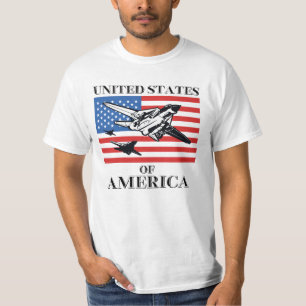 Camiseta Estados Unidos de América con tres aviones de comb