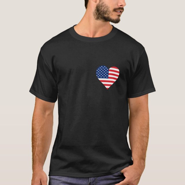 Camiseta Estados Unidos de América US Flag Heart Gifts USA  (Anverso)