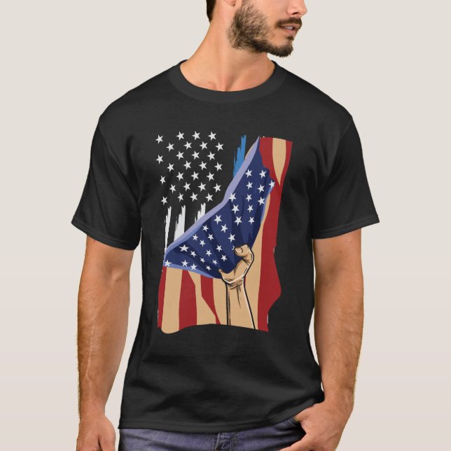 Camiseta Estados Unidos Detrás De La Línea Azul (Anverso)