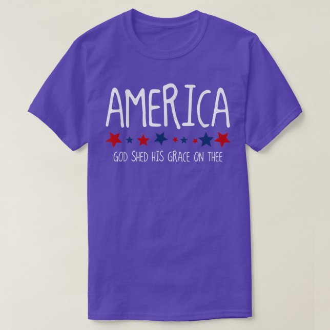 Camiseta Estados Unidos Dios derramó su gracia el 4 de juli (Diseño del anverso)