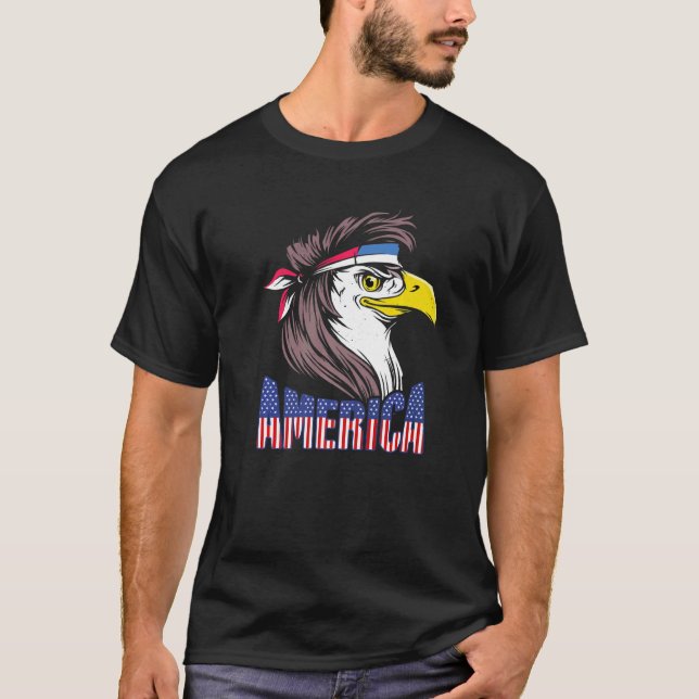 Camiseta Estados Unidos Eagle Beak Bandera Patriótica Norte (Anverso)