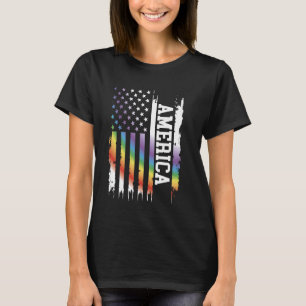 Camiseta Estados Unidos: El arcoiris con bandera de Estados