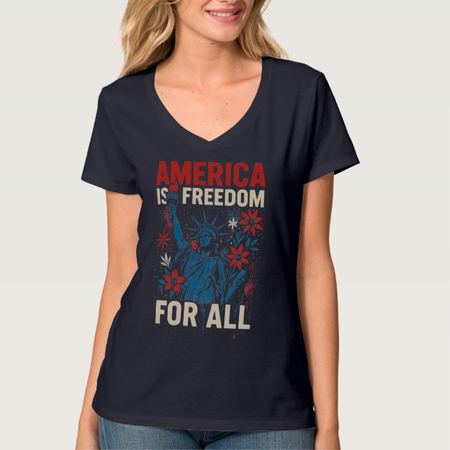 Camiseta Estados Unidos es Libertad para Todos - Igualdad P (Anverso)