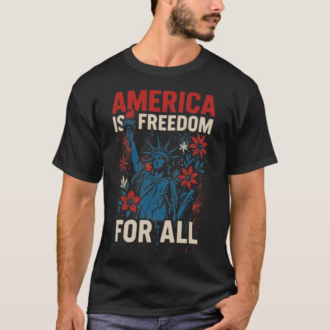 Camiseta Estados Unidos es Libertad para Todos - Igualdad P (Anverso)