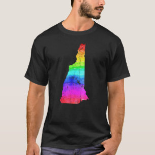 Camiseta Estados Unidos Estado De New Hampshire Rainbow Gay