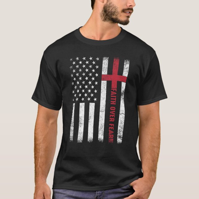 Camiseta Estados Unidos: Fe de la bandera norteamericana po (Anverso)