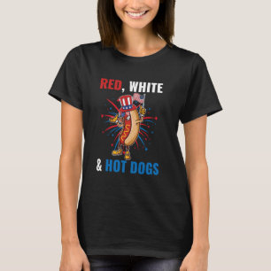 Camiseta Estados Unidos Funny 4 De Julio Perros Blancos Roj