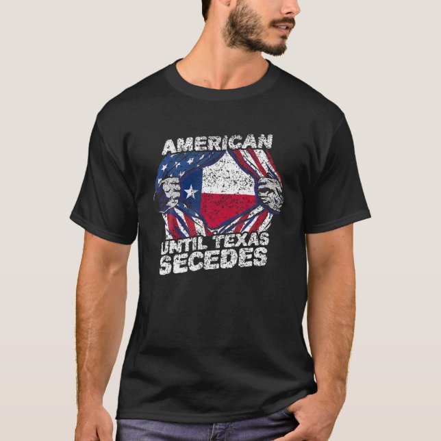 Camiseta Estados Unidos hasta Texas Secedes Sayings Texan O (Anverso)