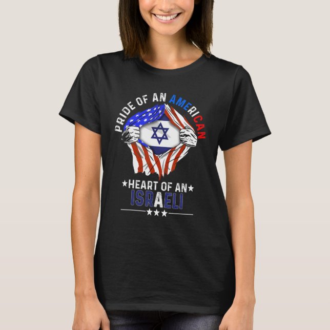 Camiseta Estados Unidos Israelí Orgullo Americano País Extr (Anverso)