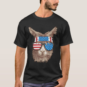 Camiseta Estados Unidos: Llama patriótica a un animal amant