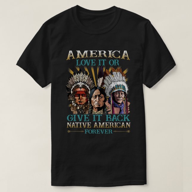 Camiseta Estados Unidos Lo Ama O Devuelve A Nativos Estadou (Diseño del anverso)