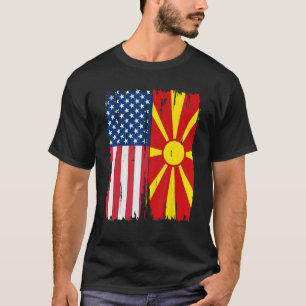 Camiseta Estados Unidos Macedonia Bandera semiamericana raí