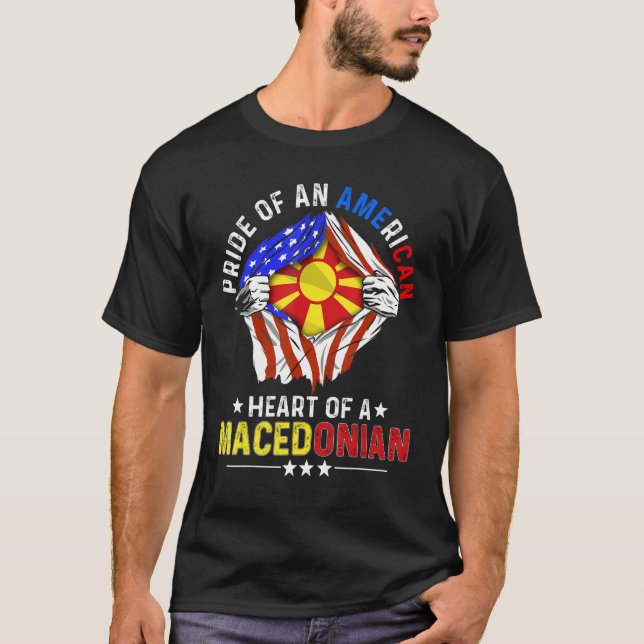 Camiseta Estados Unidos macedonio Orgullo extranjero Macedo (Anverso)