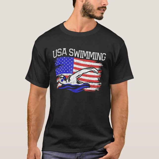 Camiseta Estados Unidos Natación Natación Estadounidense At (Anverso)