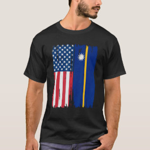 Camiseta Estados Unidos Nauru Bandera Media Americana Roots