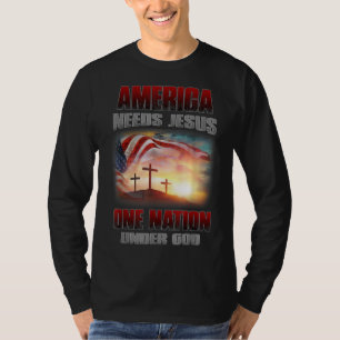 Camiseta Estados Unidos necesita a Jesús una nación bajo Di