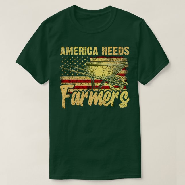 Camiseta Estados Unidos necesita agricultores (Diseño del anverso)