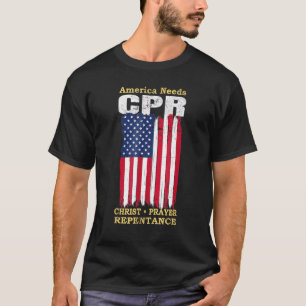 Camiseta Estados Unidos necesita CPR Christ Prayer Repentan