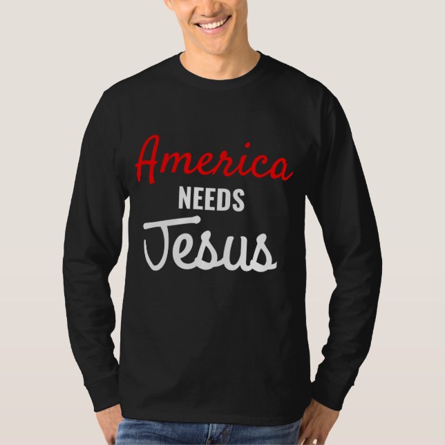 Camiseta Estados Unidos necesita Jesús Religioso (Anverso)