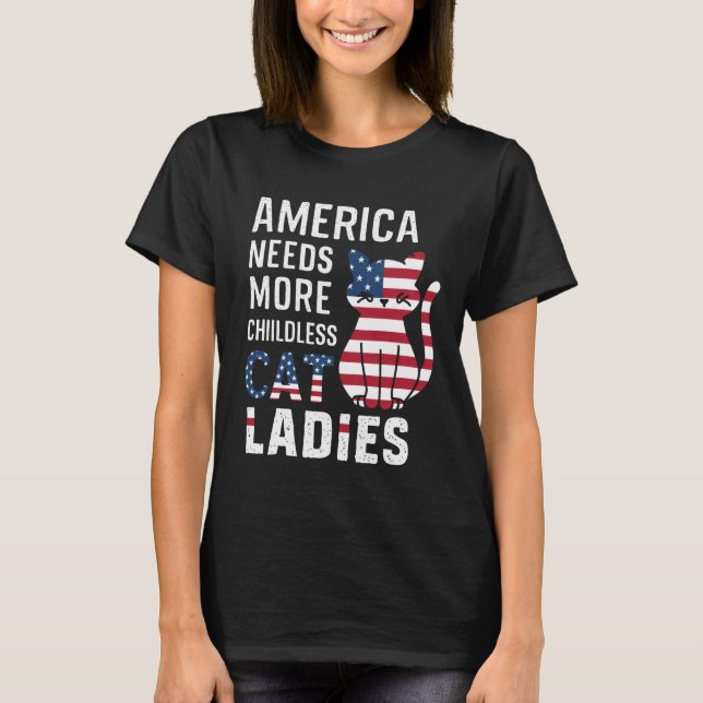 Camiseta Estados Unidos necesita más gatos libres de niños  (Anverso)