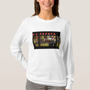 Camiseta Estados Unidos, Nueva York. Gray's Papaya: ventana