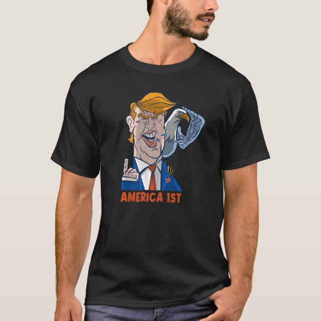 Camiseta Estados Unidos Número 1 Águila Roja Azul Blanco Es (Anverso)