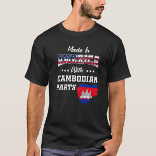 Camiseta Estados Unidos Partes Camboya Mapa de la bandera d