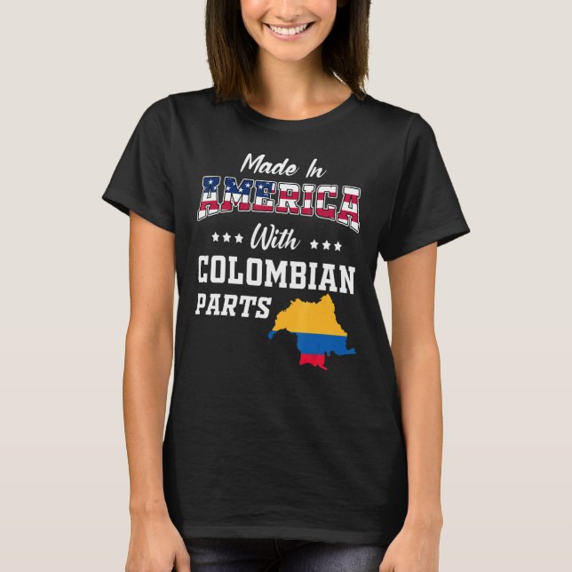Camiseta Estados Unidos Partes Colombia Mapa Raíz de la ban (Anverso)