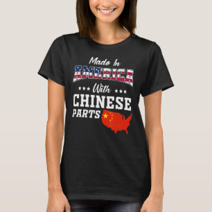 Camiseta Estados Unidos Partes de China Mapa de la bandera 