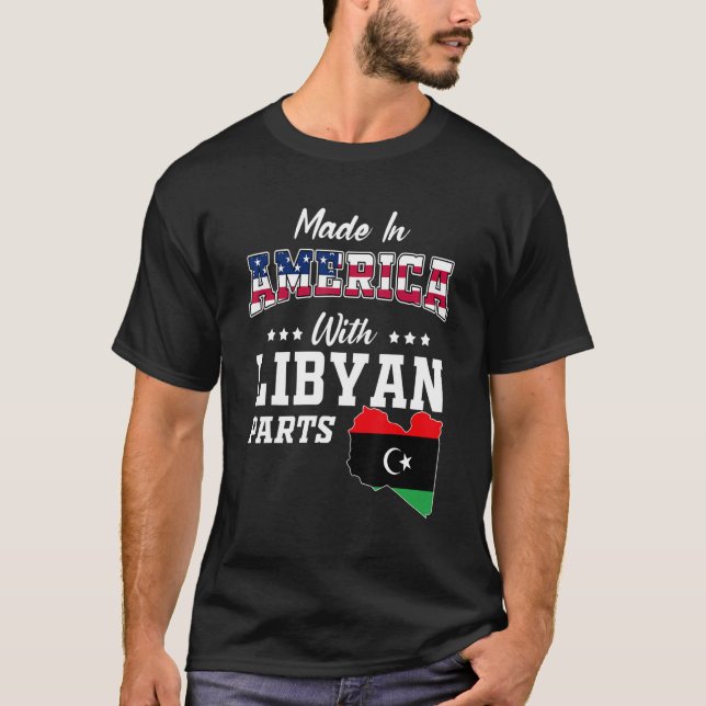 Camiseta Estados Unidos Partes Libia Mapa Ancianos Bandera (Anverso)