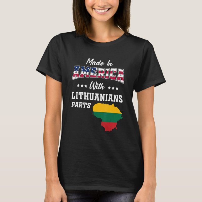 Camiseta Estados Unidos Partes Lituania Mapa Lituania Bande (Anverso)