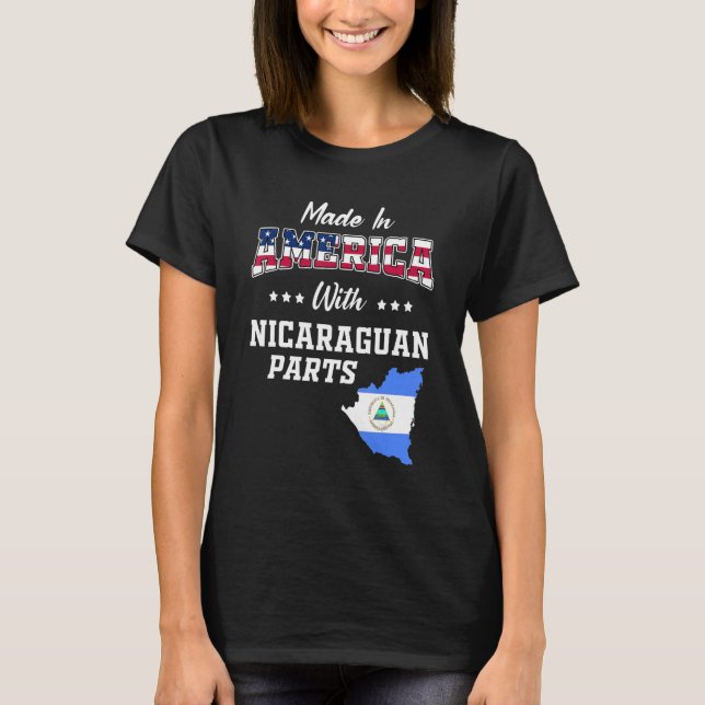 Camiseta Estados Unidos Partes Nicaragua mapa de Nicaragua  (Anverso)