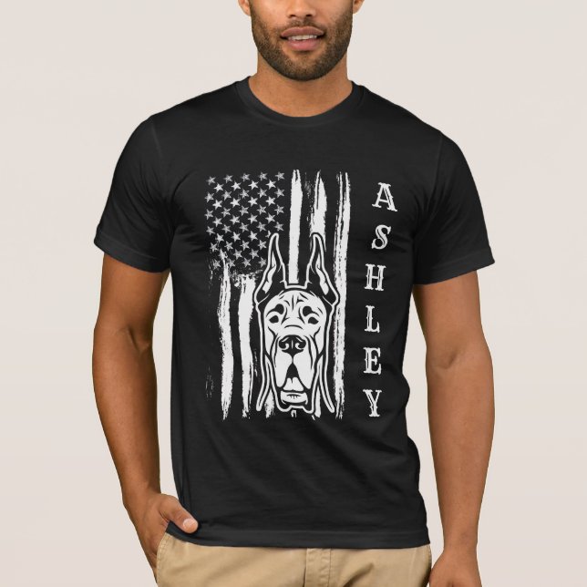 Camiseta Estados Unidos Patriot Great Dane Dog Mascota esta (Anverso)