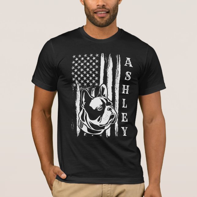 Camiseta Estados Unidos Patriota Bulldog francés Perro Masc (Anverso)