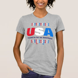 Camiseta Estados Unidos Patriótico 50 Estrellas Rojo Azul B